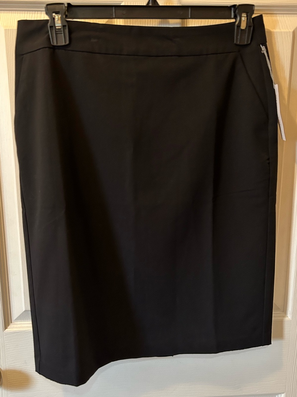 Liz Claiborne 12 Petite Women's Black Lined Zip Up Straight Pencil Skirt NWT